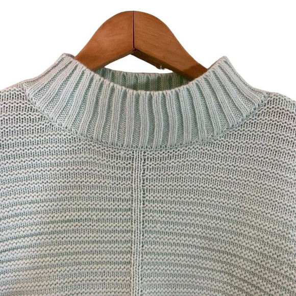 Apt. 9 Mint Textured Knit Sweater XL Mock Neck Long Sleeves Acrylic Side Slits - Picture 5 of 7